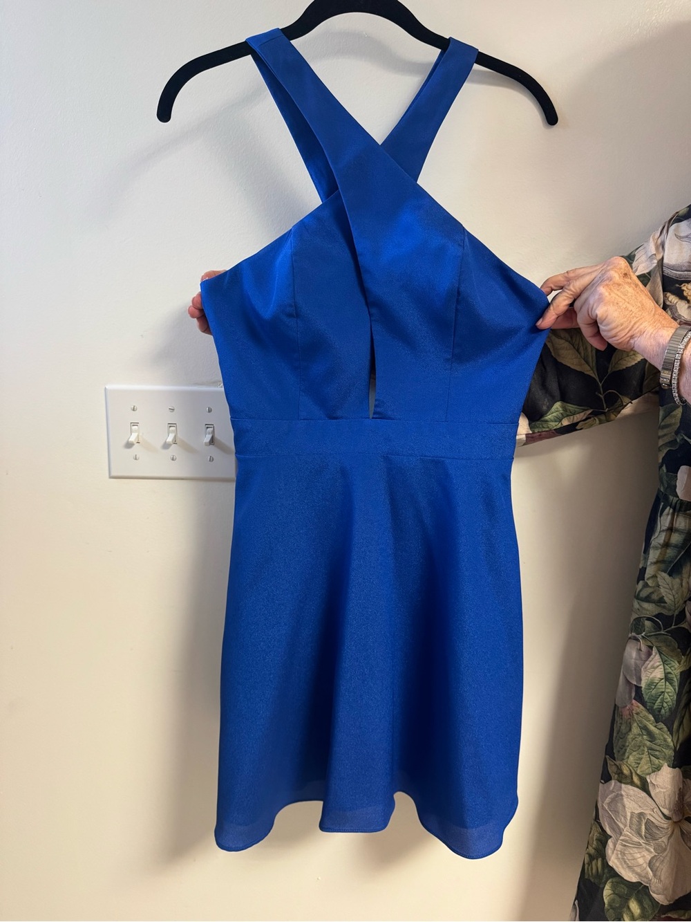 Naven Royal Blue Cross-Back Mini Dress